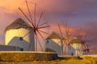 Sunrise Windmills, Mykonos, Greece Art Print